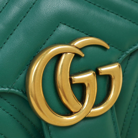 Gucci Green GG Marmont Medium Shoulder Bag