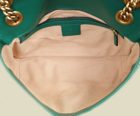Gucci Green GG Marmont Medium Shoulder Bag