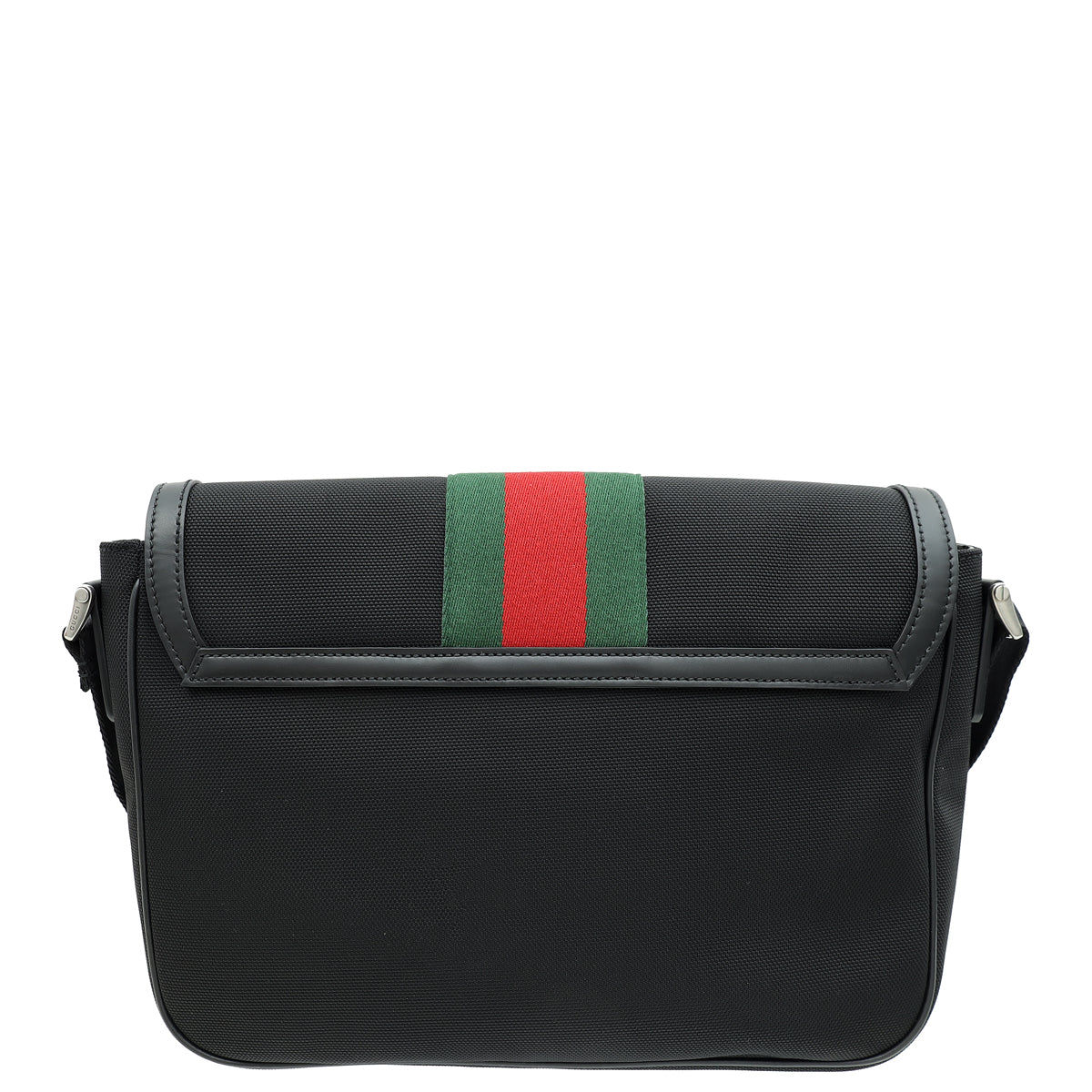 Gucci Black Web Flap Messenger Bag