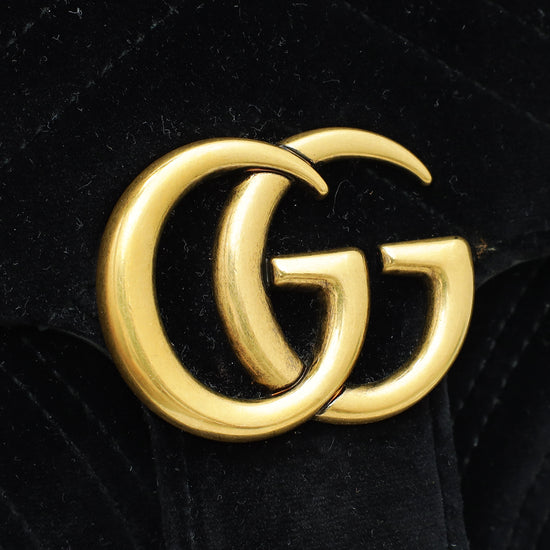 Gucci Black GG Marmont Velvet Mini Shoulder Bag