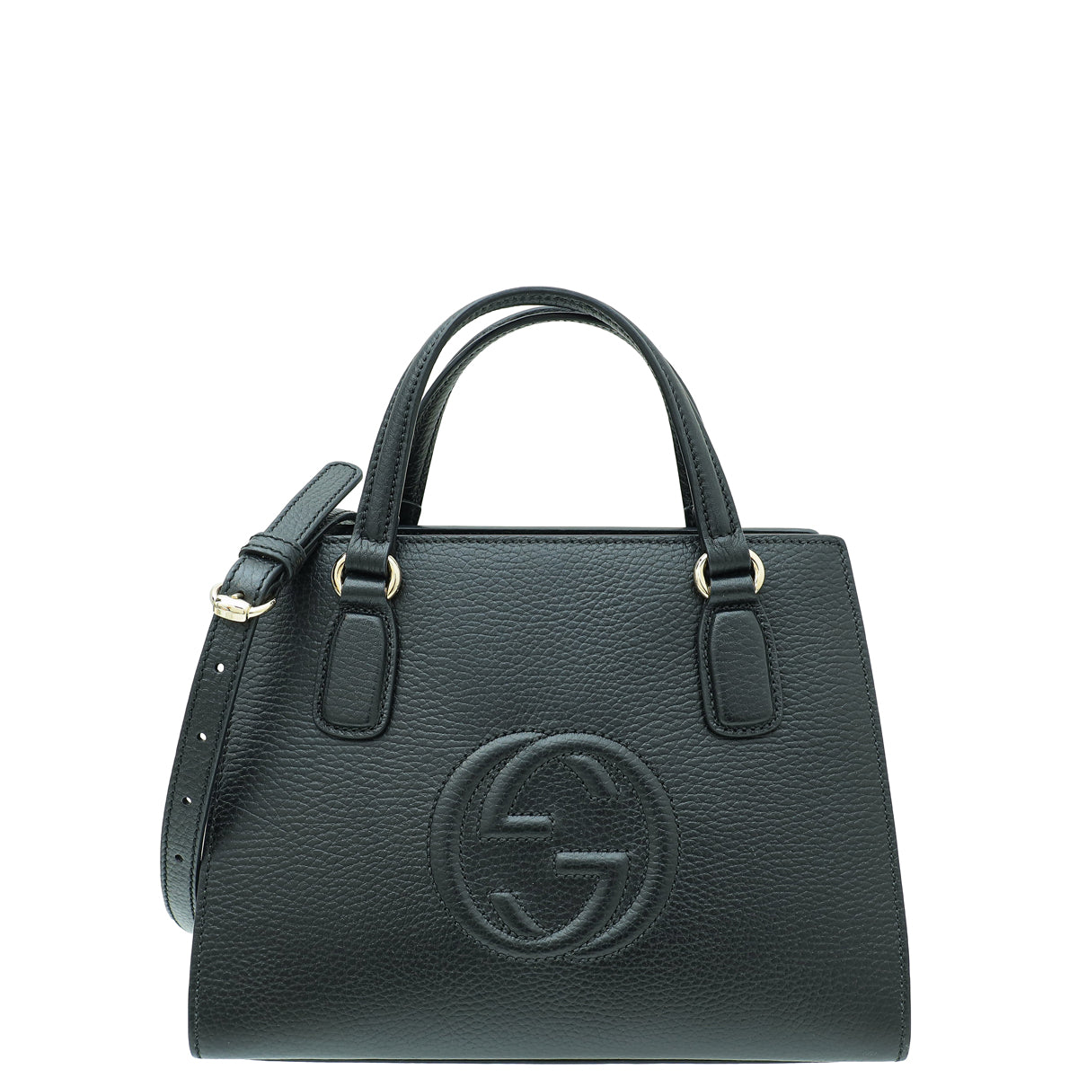 Gucci Black Dollar Soho Top Handle Tote Medium Bag