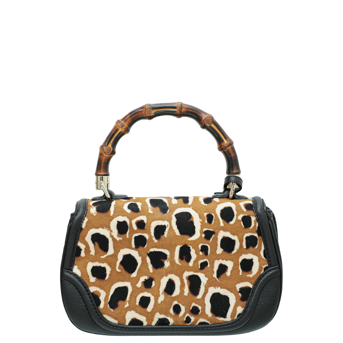 Gucci Bicolor Calf Hair Leopard Print New Bamboo Top Handle Medium Bag-Gucci-THE CLOSET
