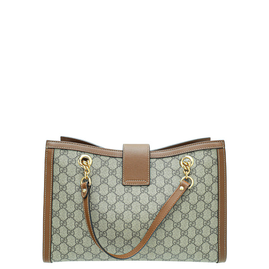 Gucci Bicolor GG Supreme Padlock Medium Shoulder Bag