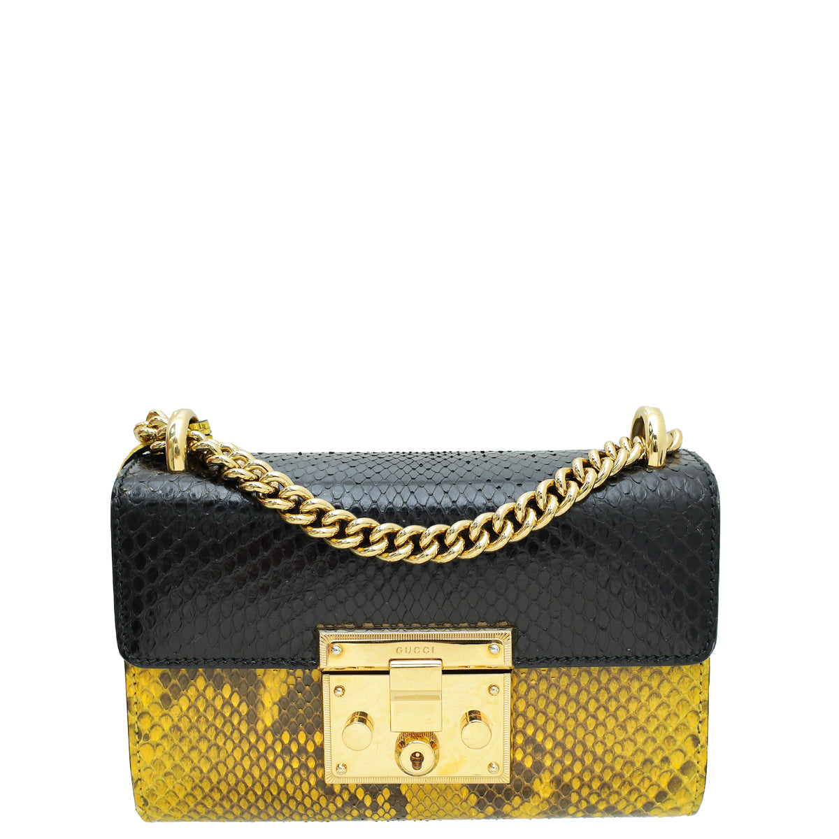 Gucci Tricolor Python Padlock Chain Small Bag-Gucci-THE CLOSET