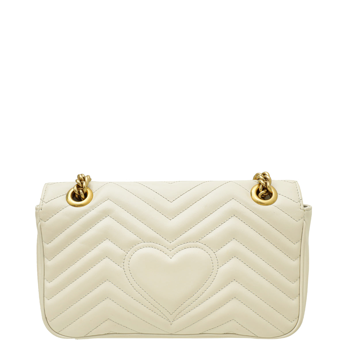 Gucci White Cream GG Marmont Matelasse Small Shoulder Bag