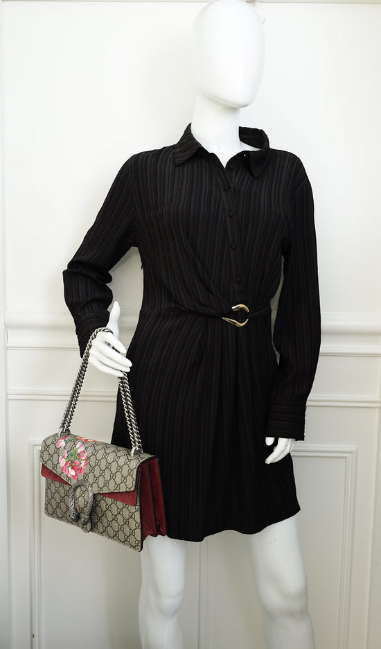 Gucci Bicolor GG Supreme Floral Print Dionysus Medium Shoulder Bag