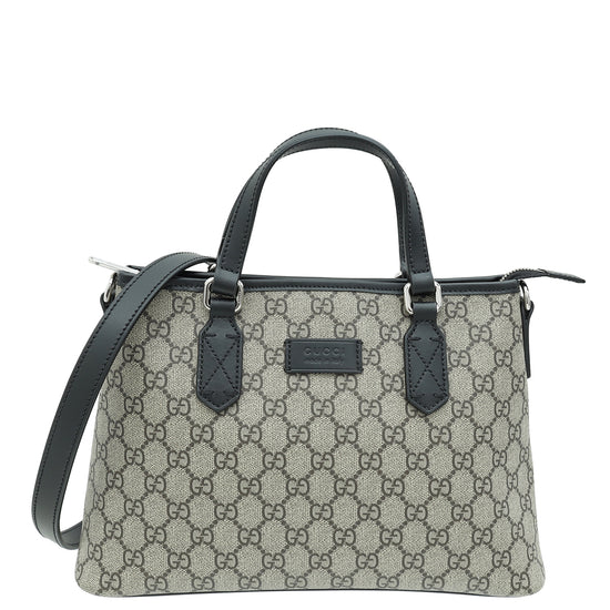 Gucci Bicolor GG Supreme Convertible Zip Tote Bag
