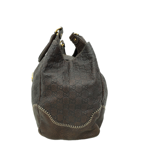 Gucci Brown Guccissima New Pelham Hobo Bag