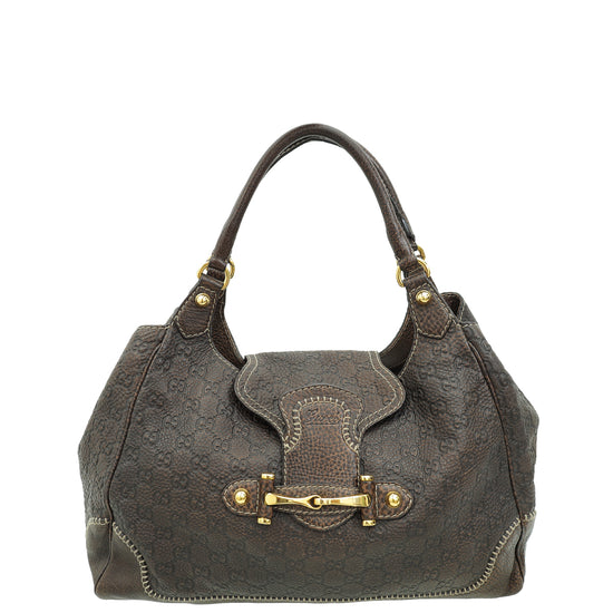 Gucci Brown Guccissima New Pelham Hobo Bag