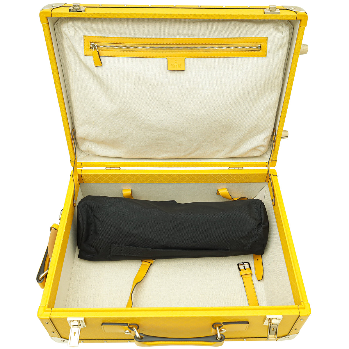 Gucci Yellow Bright Diamante Structured Lux Suitcase