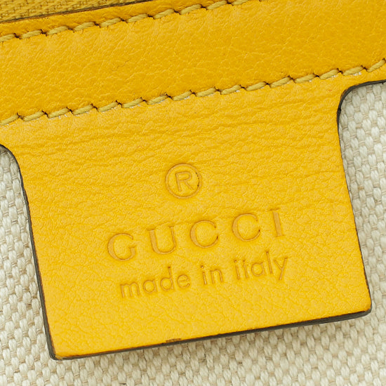 Gucci Yellow Bright Diamante Structured Lux Suitcase