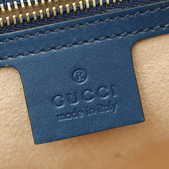 Gucci Blue Guccissima Padlock Medium Bag