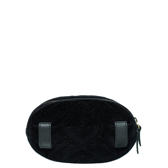 Load image into Gallery viewer, Gucci Black Velvet GG Marmont Mini Belt Bag
