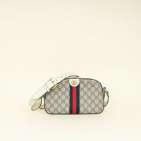 Gucci Cream GG Supreme Ophidia Small Camera Bag