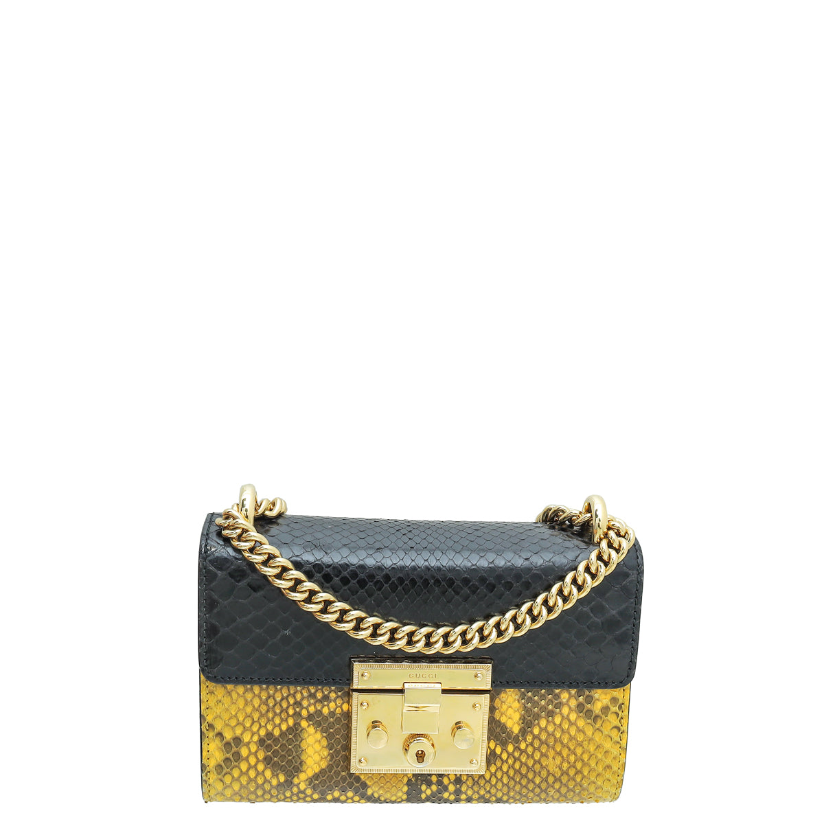 Gucci Tricolor Python Padlock Chain Small Bag-Gucci-THE CLOSET