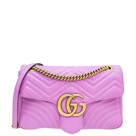 Gucci Purple GG Marmont Matelasse Medium Shoulder Bag