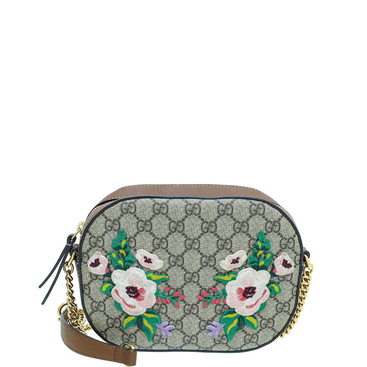 Gucci Bicolor GG Supreme Floral Garden Embroidered Mini Chain Bag