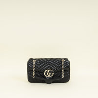 Gucci Black GG Marmont Medium Shoulder Bag