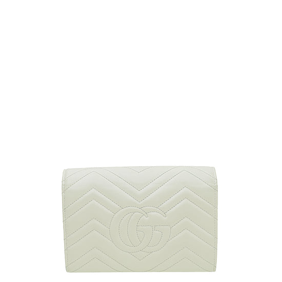 Gucci White GG Marmont Matelasse Mini Shoulder Bag