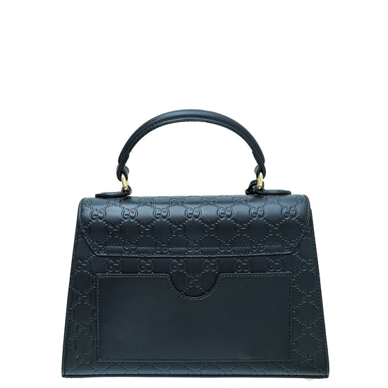 Gucci Black GG Guccissima Top Handle Small Bag