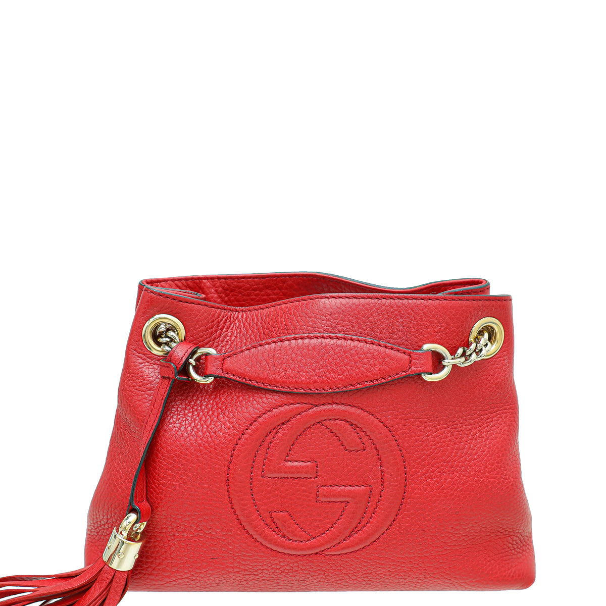 Gucci Red Soho Tassel Chain Small Shoulder Bag-Gucci-THE CLOSET