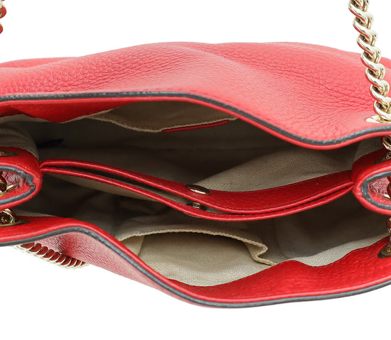 Gucci Red Soho Tassel Chain Small Shoulder Bag