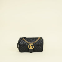Gucci Black GG Marmont Medium Shoulder Bag