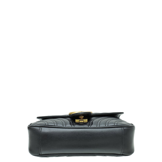 Gucci Black GG Marmont Matelasse Mini Shoulder Bag