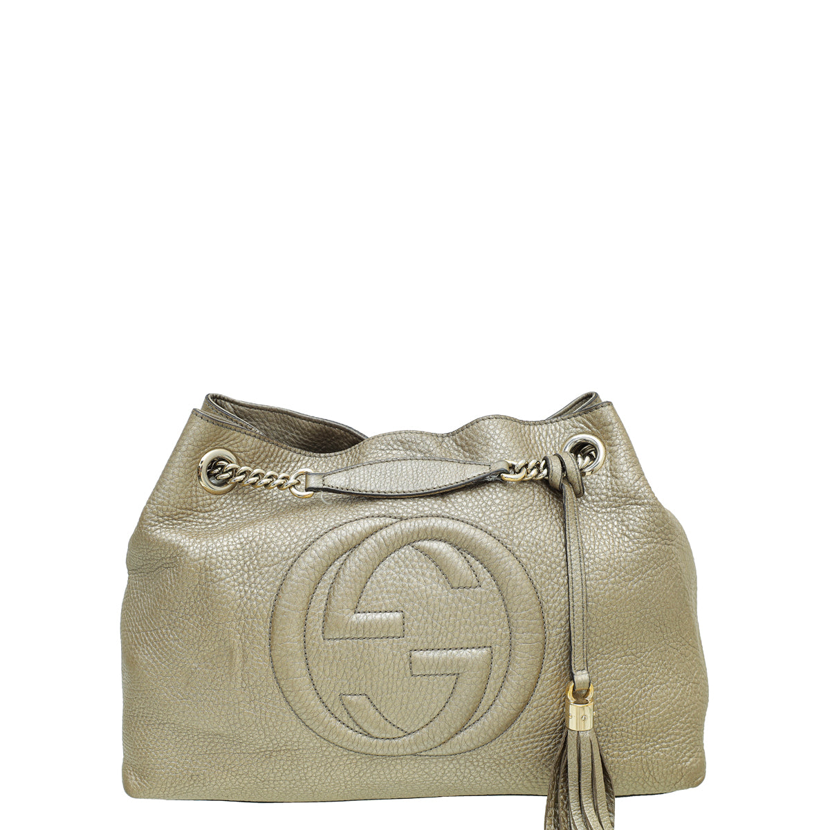 Gucci Metallic Champagne Soho Tassel Tote Bag – THE CLOSET