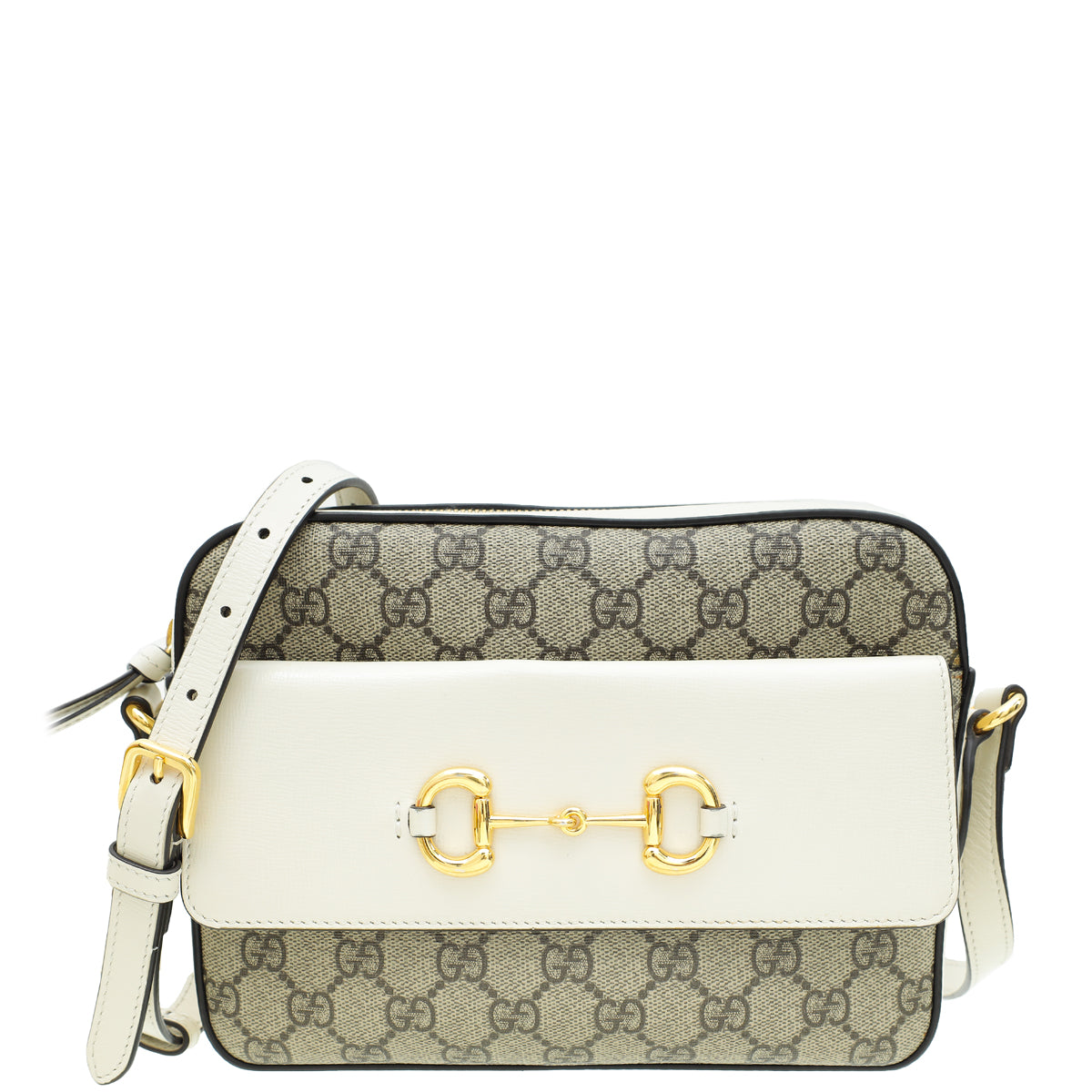 Gucci Bicolor GG Supreme 1955 Horsebit Small Shoulder Bag-Gucci-THE CLOSET