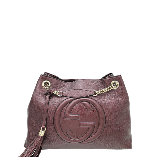 Gucci Violet Soho Tassel Medium Tote Bag