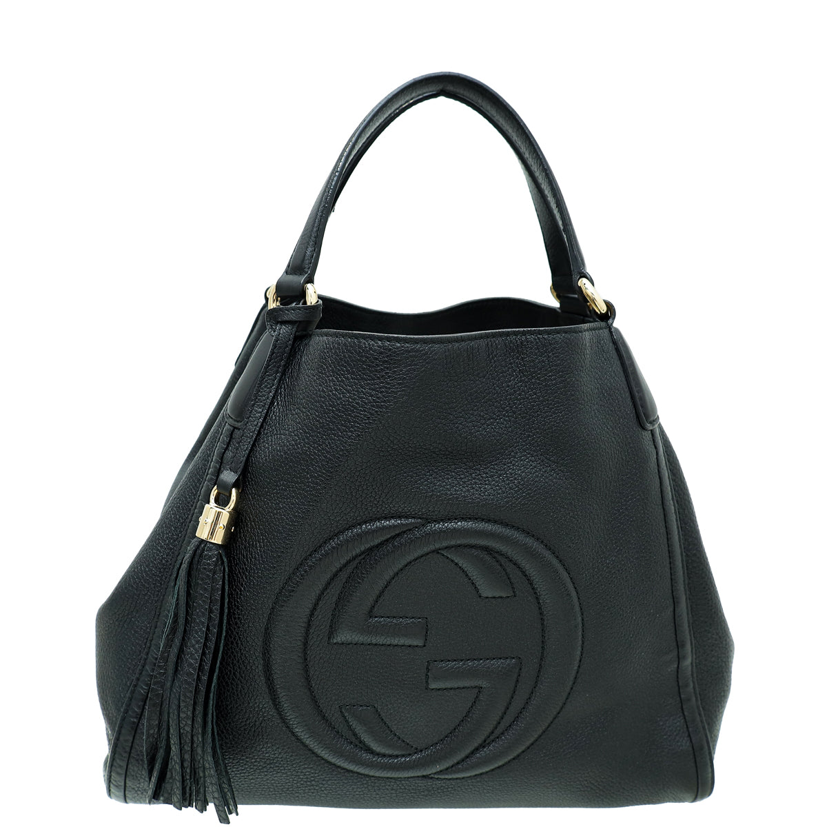 Gucci Black Soho Tassel Tote Medium Shoulder Bag-Gucci-THE CLOSET