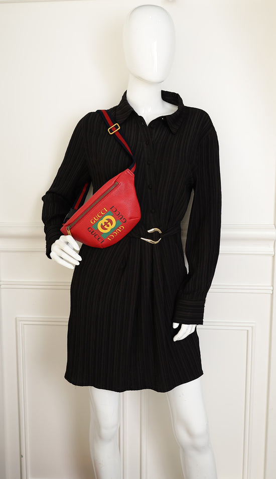 Gucci Red Logo Print Belt Bag-Gucci-THE CLOSET