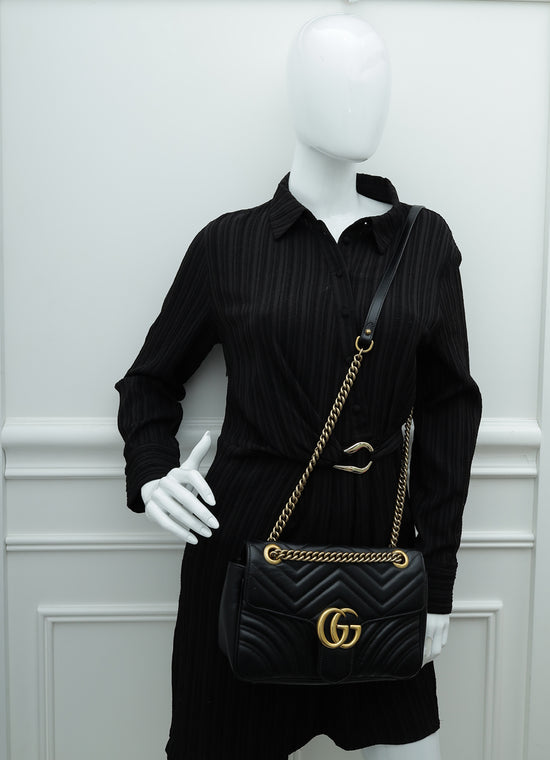 Black shoulder gucci online bag