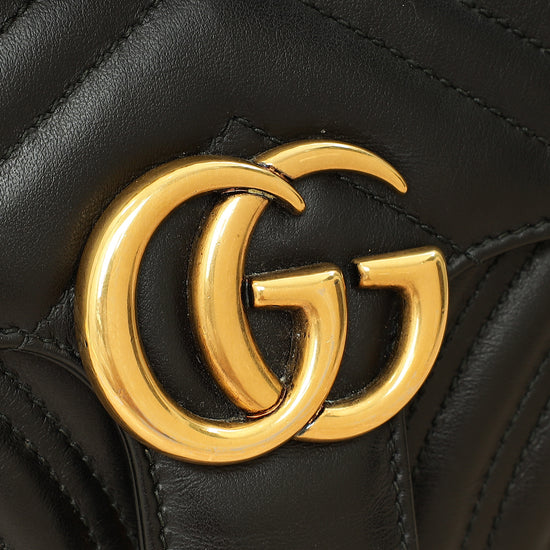 Gucci Black GG Marmont Mini Shoulder Bag-Gucci-THE CLOSET