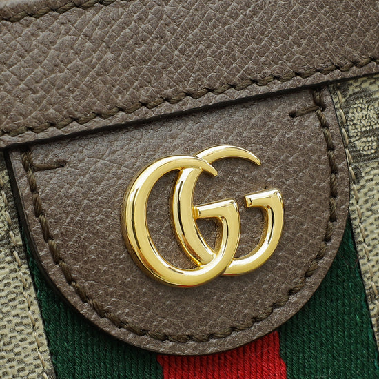 Gucci Ebony GG Ophidia Medium Top Handle Bag