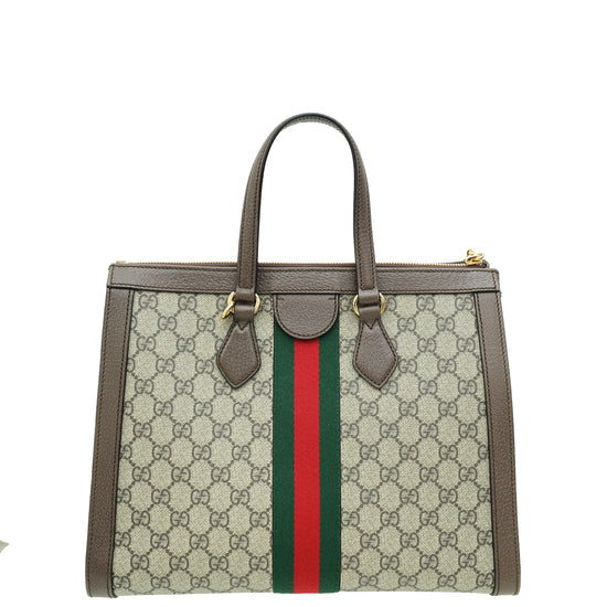 Gucci Ebony GG Ophidia Medium Top Handle Bag