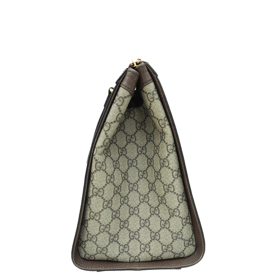 Gucci Ebony GG Ophidia Medium Top Handle Bag