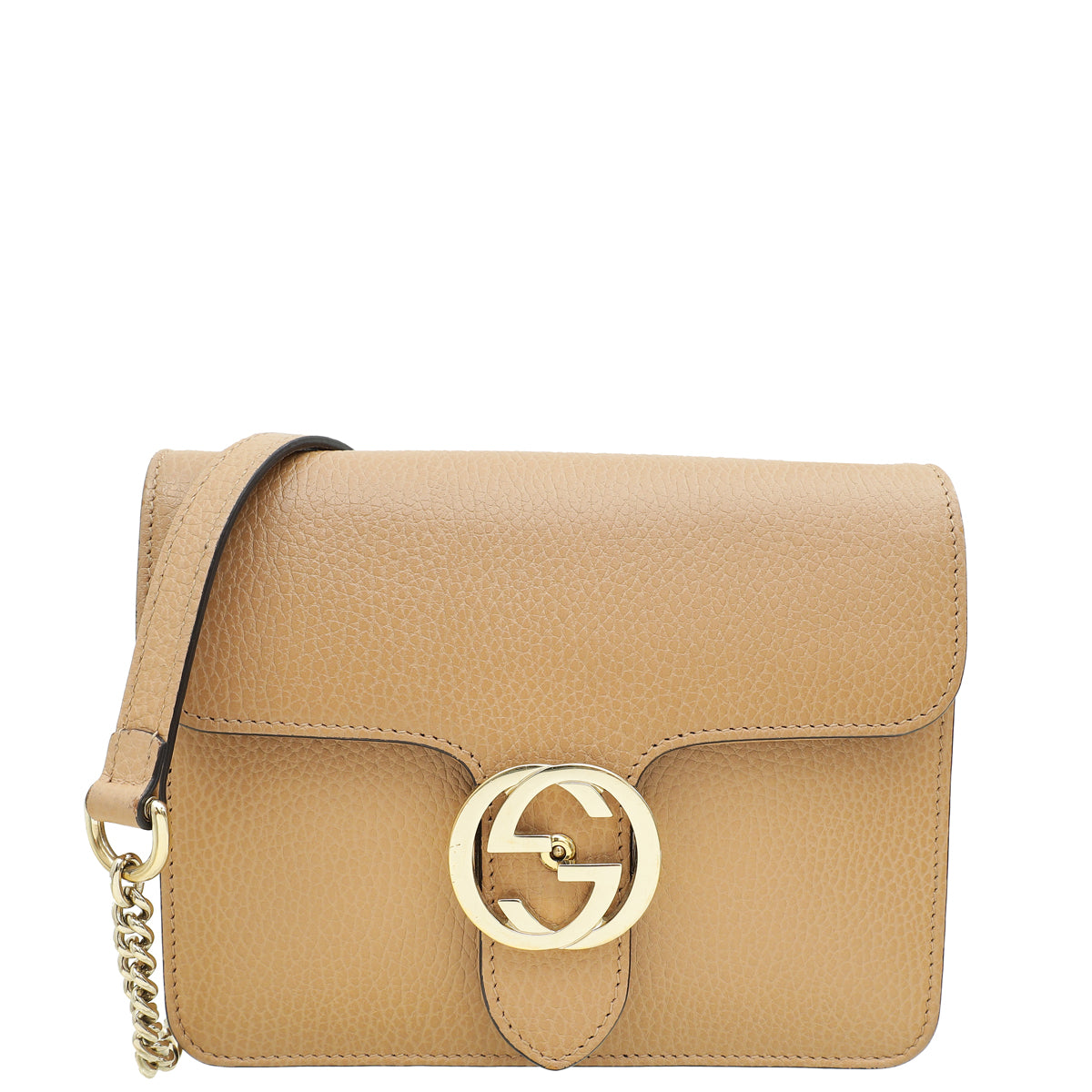 Gucci Tan Interlocking G Small Chain Bag-Gucci-THE CLOSET