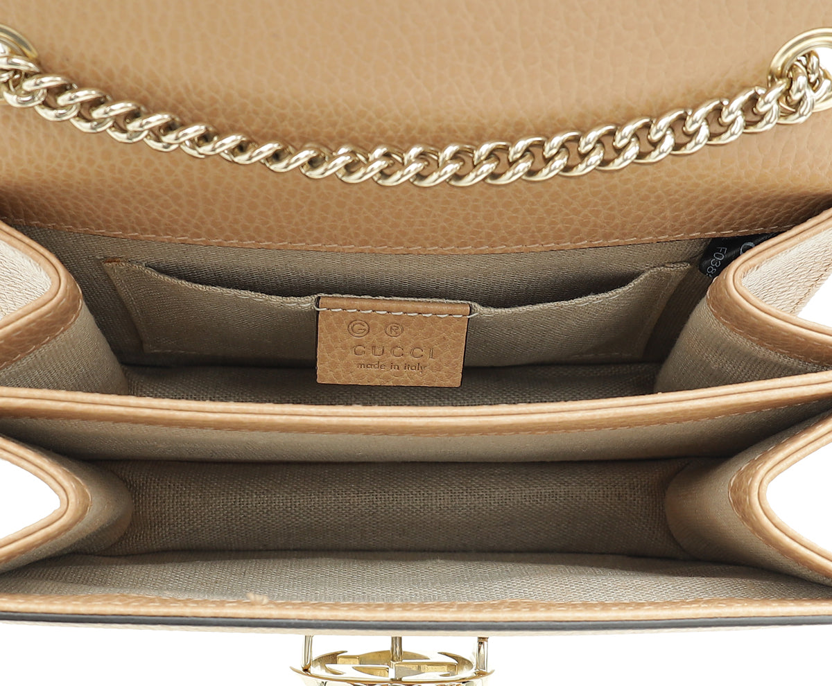 Gucci Tan Interlocking G Small Chain Bag