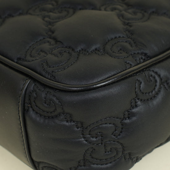 Gucci Black Nylon Enamel GG Matelasse Shoulder Bag