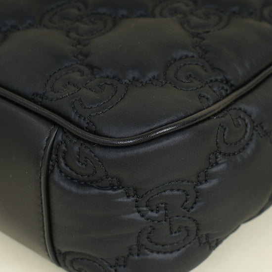 Gucci Black Nylon Enamel GG Matelasse Shoulder Bag