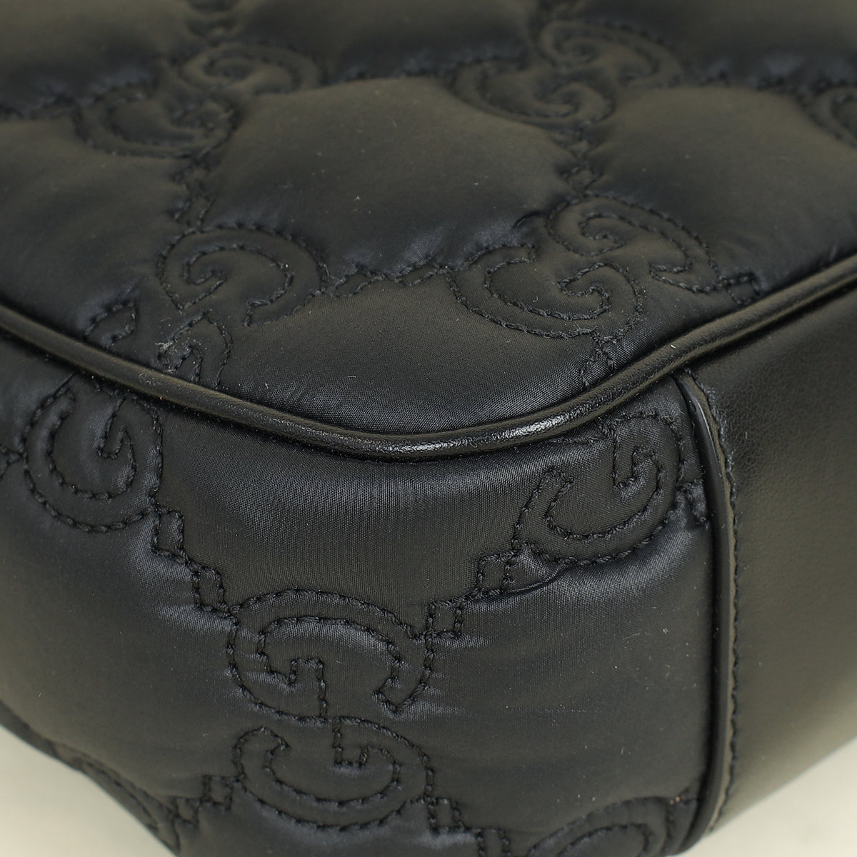 Gucci Black Nylon Enamel GG Matelasse Shoulder Bag