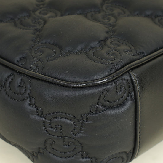Gucci Black Nylon Enamel GG Matelasse Shoulder Bag