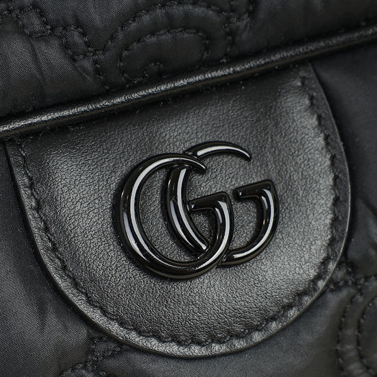 Gucci Black Nylon Enamel GG Matelasse Shoulder Bag