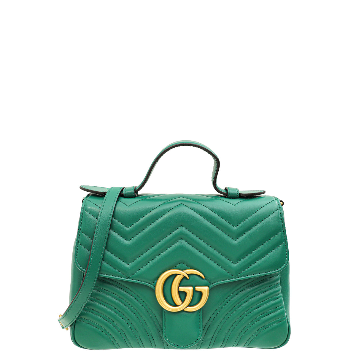 Gucci Green GG Marmont Top Handle Small Bag-Gucci-THE CLOSET