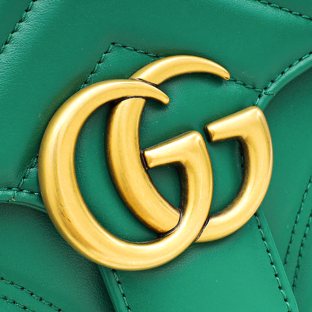 Gucci Green GG Marmont Top Handle Small Bag