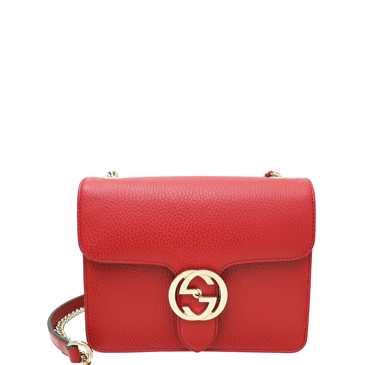Gucci Red Leather Interlocking G Small Dollar Shoulder Bag, 44% OFF
