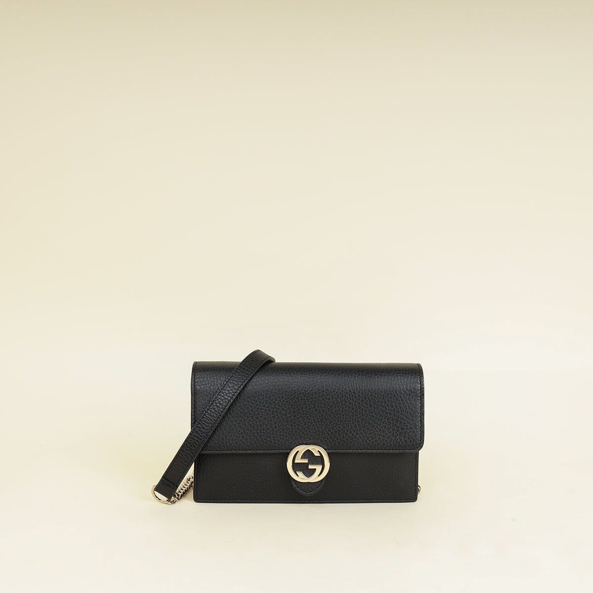Gucci Black Interlocking G Wallet on Chain-Gucci-THE CLOSET