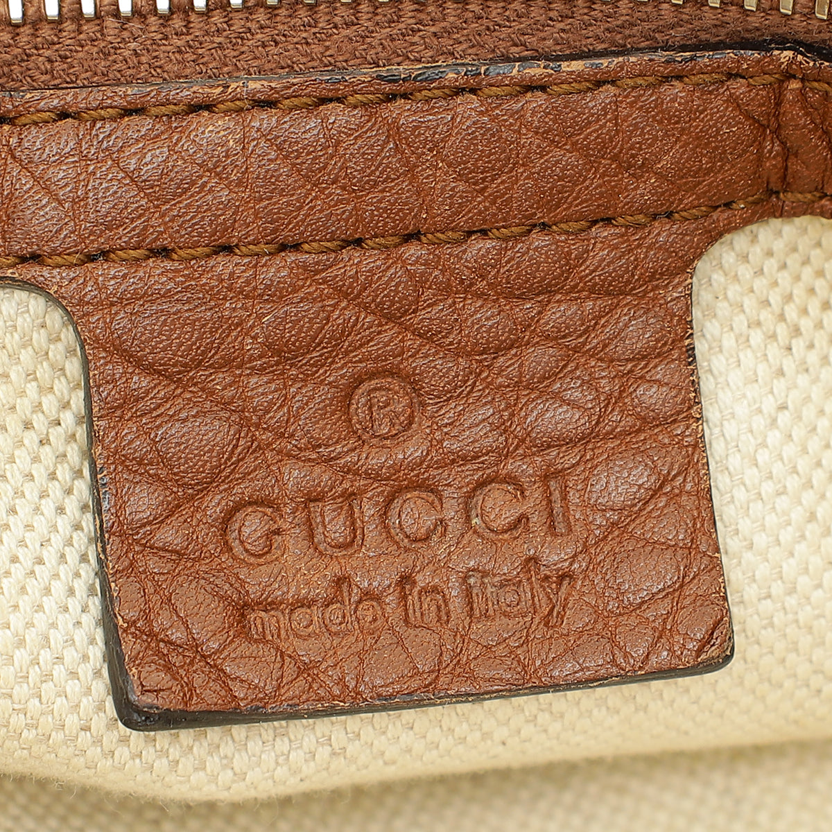 Gucci Brown GG Monogram Cellarius Large Bella Top Handle Bag-Gucci-THE CLOSET